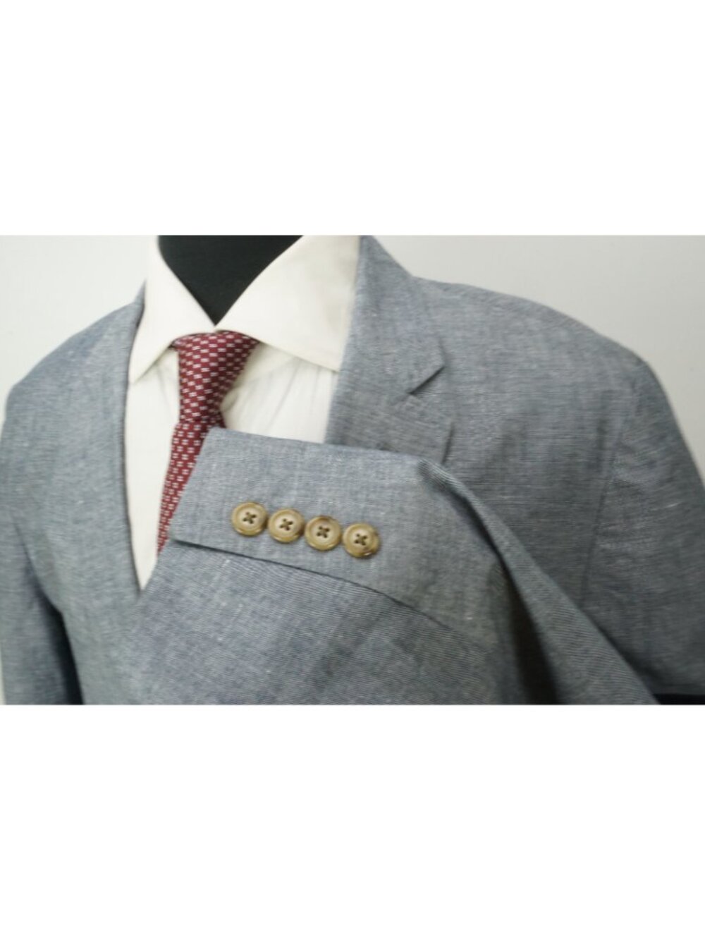 J. Crew Ludlow Cotton Linen Blend Blue Sport Coat Jacket Sz 44R - Picture 4 of 10